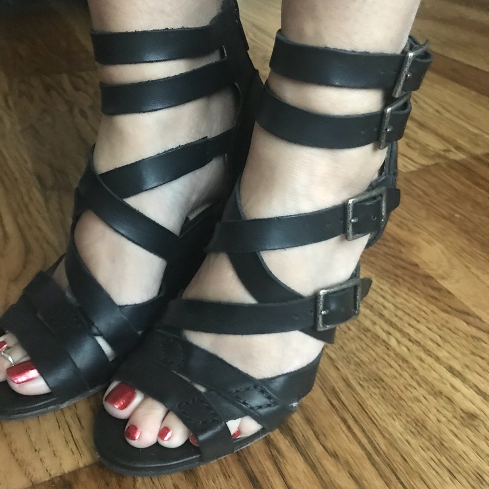 Gladiator sandals with wedge heel